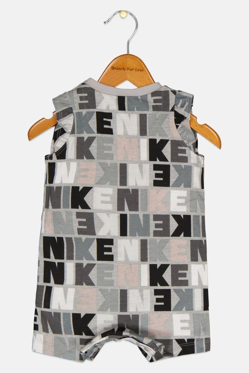 Nike Toddlers Girl Brand Logo Sleeveless Romper, Multicolor - Image 2